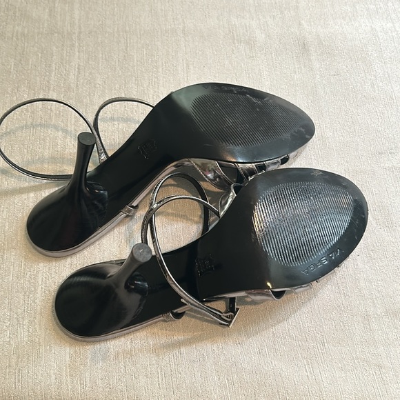 Via Spiga Strappy Metallic Stiletto Sandal Heels - Picture 8 of 9